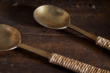 Abani Salad Servers - Antique Brass - NKUKU