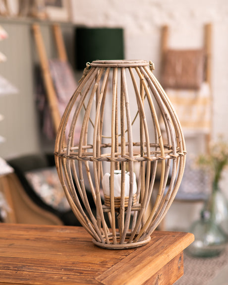 large oval bamboo lantern