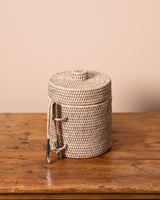 Rattan Ice Box with tongs