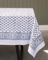NEW- Whispers Cotton Hand Block Printed Tablecloth - 2 sizes