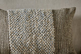 NKUKU - Paduna Jute & Cotton Cushion Cover - Soft Blue & Brown