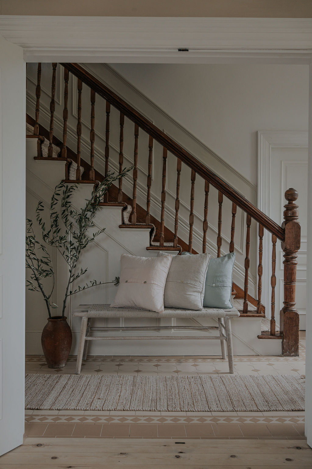 Lisbon Cushion Pale Shell Pink Linen