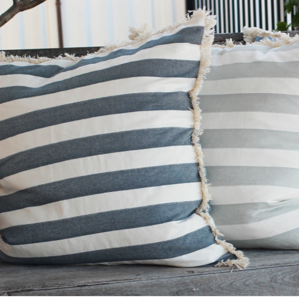 Bold Stripe Cushion Dark Slate 60 x 60cm
