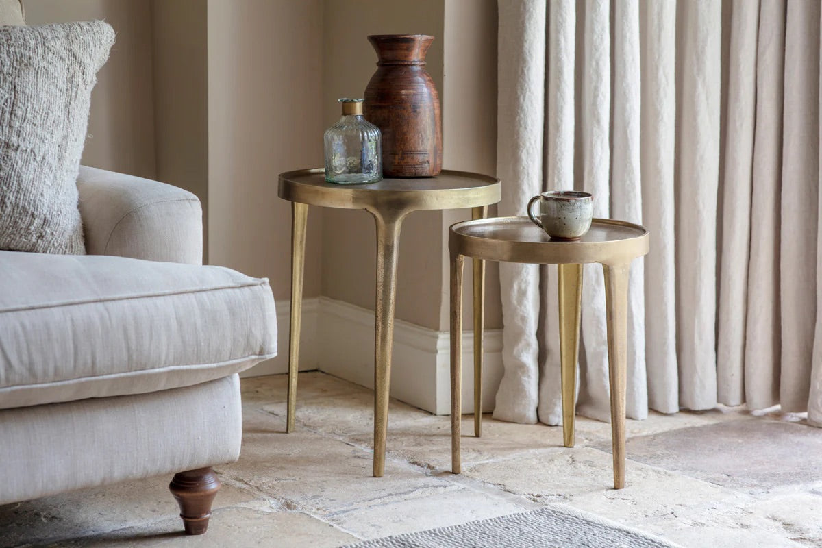 NKUKU - Rohia Cast Metal Table - Brass - Small/Large