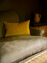 Indian Cotton Velvet Cushion - Turmeric