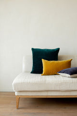 Indian Cotton Velvet Cushion - Turmeric