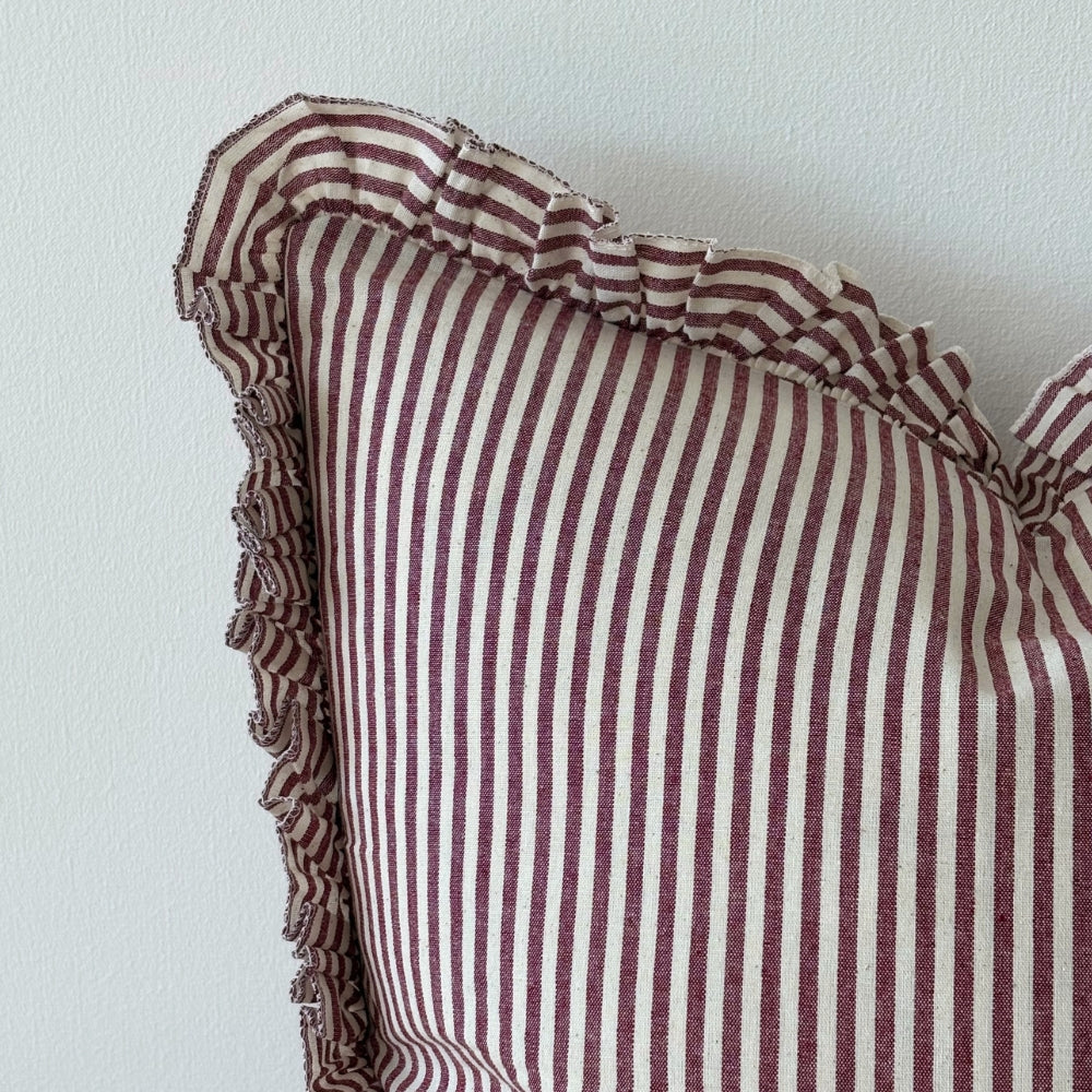 Darcy Burgundy Stripe Cushion 45cm