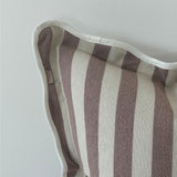 Chloe Dusty Pink Stripe Scalloped Edge Cushion 45cm
