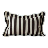 Chloe Dark Brown Stripe Scalloped Edge Cushion 45x45cm