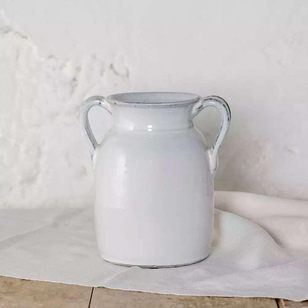 Glazed Urn White Tall
