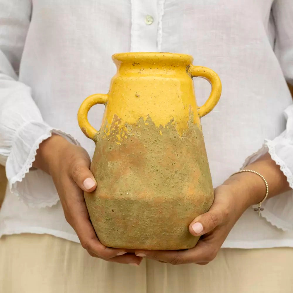 Terracotta Vase Yellow