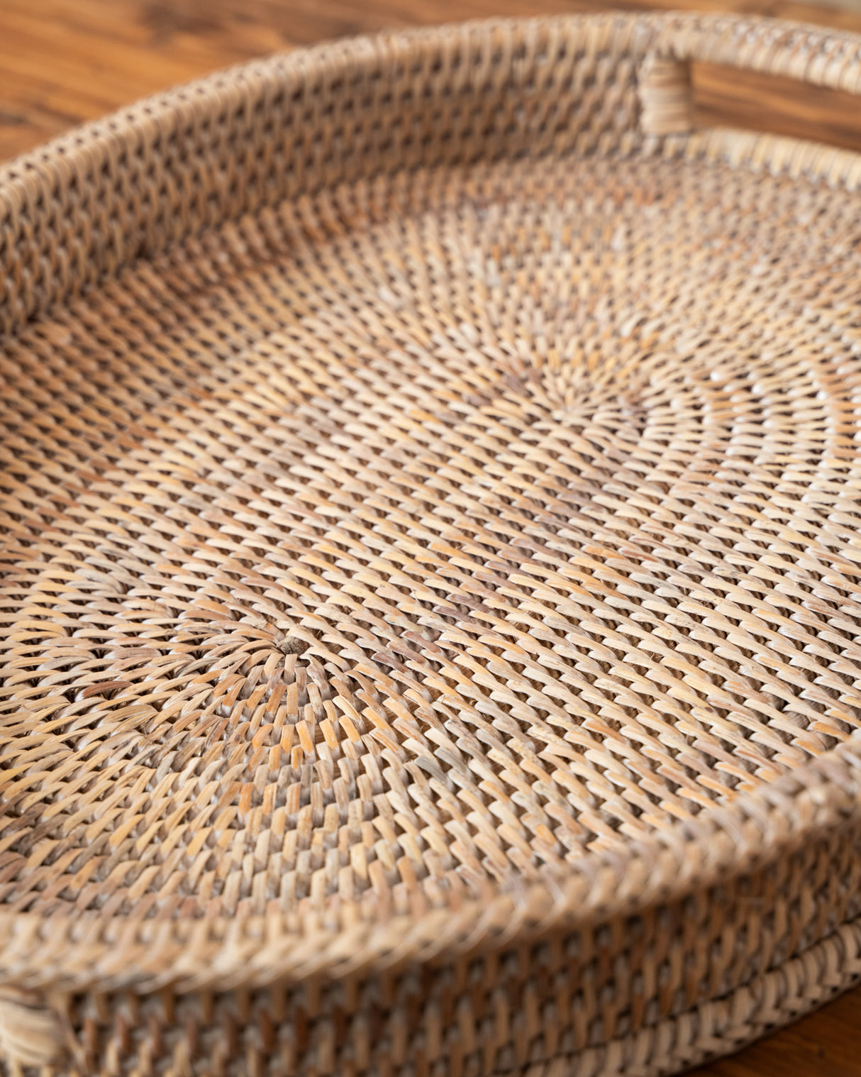 RATTAN DECORATIVE OVAL TRAYS DOUBLE RIM- 2 SIZES
