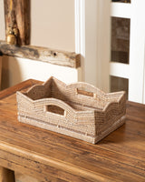 RATTAN SCALLOP RECTANGLE BASKET
