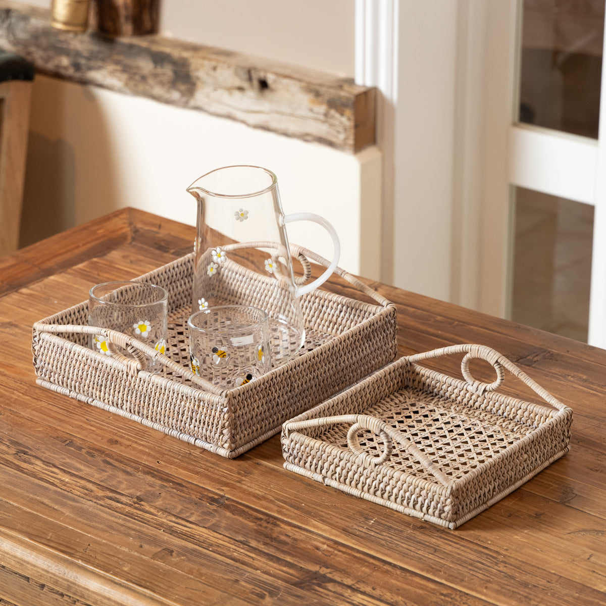 Rattan, Set of 2 salt and pepper trays – Olive and Olive Interiors