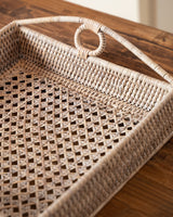 Rattan, Set of 2 salt and pepper trays