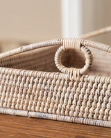 Rattan, Set of 2 salt and pepper trays