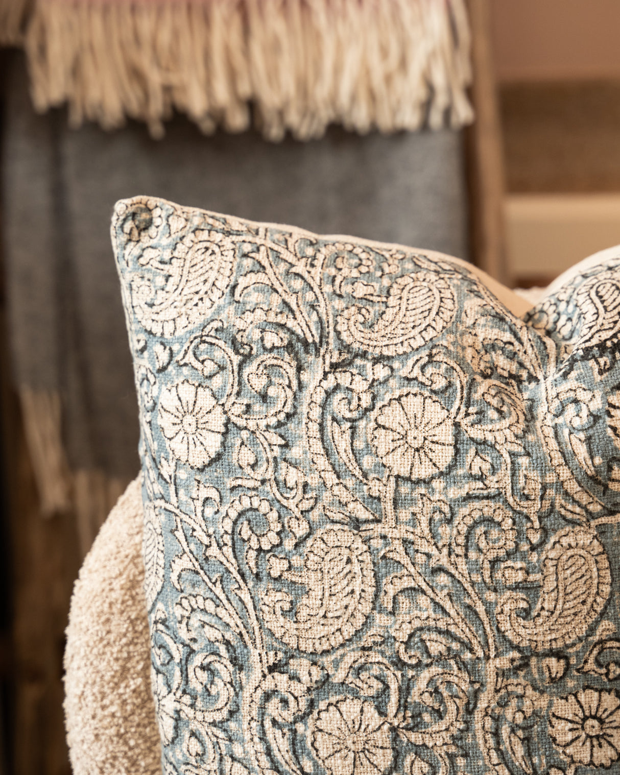CLARENDON INDIGO PAISLEY 45CM CUSHION