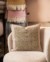 CLARENCE MUSTARD & OATMEAL 45CM CUSHION