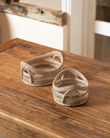 RATTAN, SET OF 2 DECORATIVE OVAL BASKETS