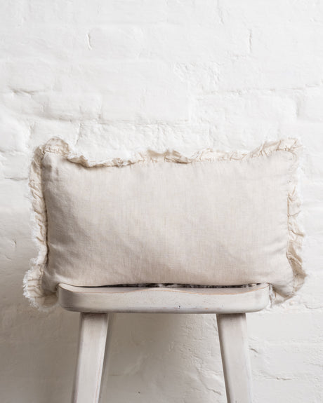 Tilly - Stone Linen frilled edge cushion - 2 sizes