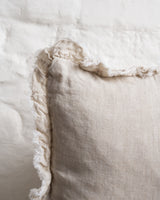 Tilly - Stone Linen frilled edge cushion - 2 sizes