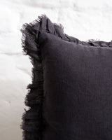 Tilly - Charcoal Linen frilled edge cushion - 2 sizes