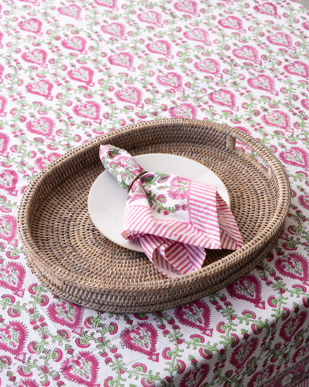 Bela Cotton Hand Block Printed Tablecloth - 4 sizes