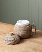 RATTAN BEEHIVE SHAPED ICE BOX