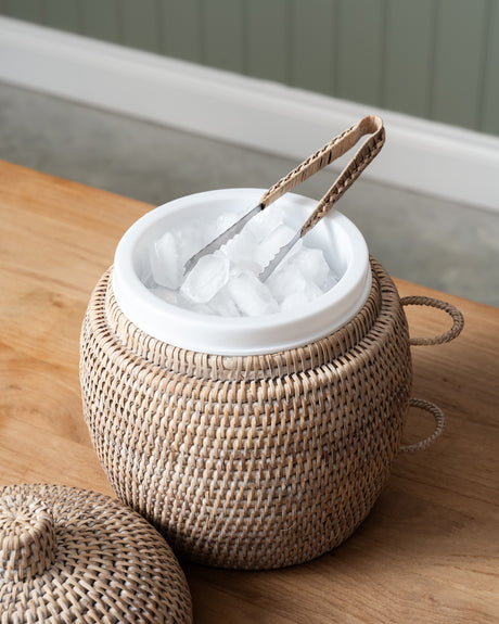 RATTAN BEEHIVE SHAPED ICE BOX