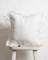 Tilly - Olive Pin stripe Linen frilled edge cushion - 2 sizes