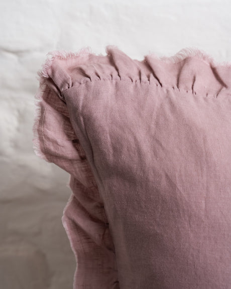 Tilly - Lilac Linen frilled edge cushion - 2 sizes