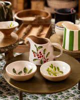 Stoneware Milk Jug 9cm - Holly and Berries