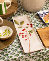 Stoneware Rectangular Plate 37cm - Red Berries