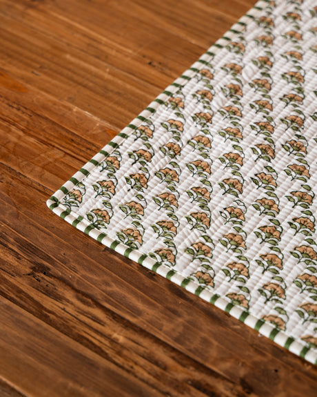 VANA - Traditional block print quilted placemat S/6