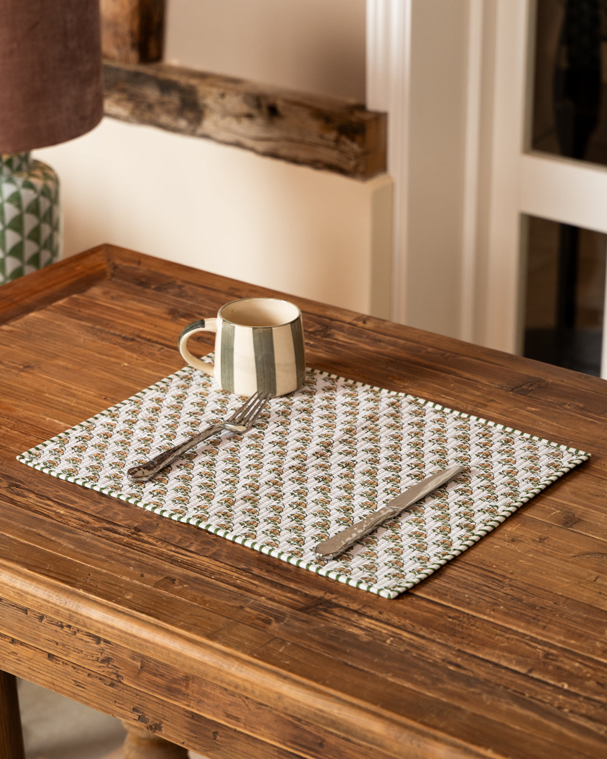VANA - Traditional block print quilted placemat S/6