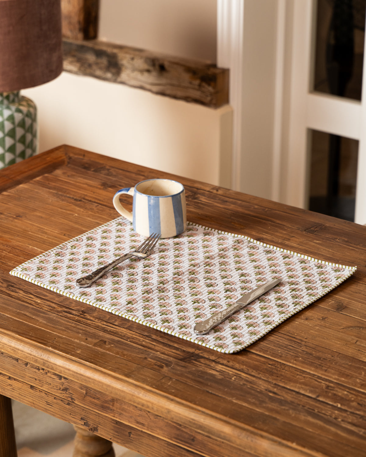 ANILA - Traditional block print quilted placemat S/6