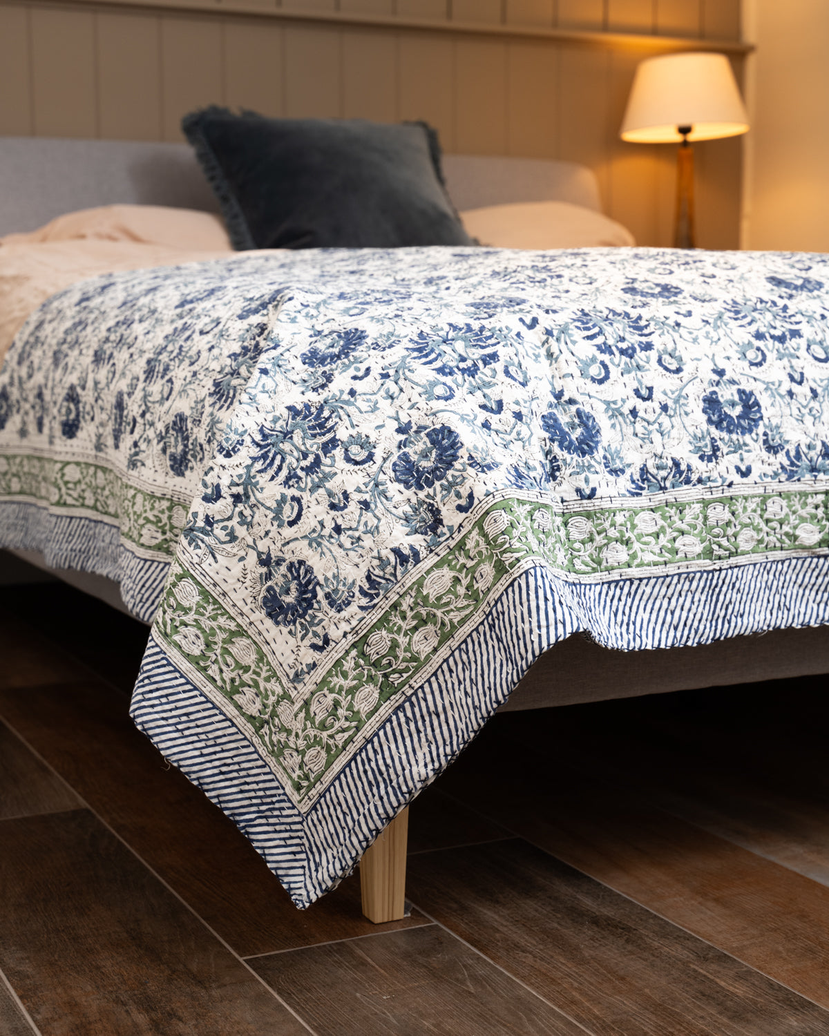 Kantha Throw - Blue
