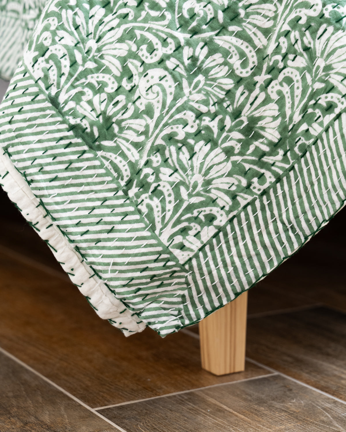 Kantha Throw - Green