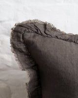 Tilly - Charcoal Linen frilled edge cushion - 2 sizes
