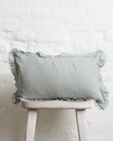 Tilly - Dusty Sage Linen frilled edge cushion - 2 sizes