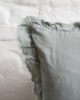 Tilly - Dusty Sage Linen frilled edge cushion - 2 sizes