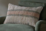 NKUKU Zairya Jute & Cotton Cushion Cover - Natural & Rust - 60 x 40cm