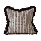 Ada Dark Brown Stripe Velvet Scalloped Edge Cushion 45cm