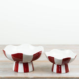 Red & White Striped Candy Bowl, 15cm
