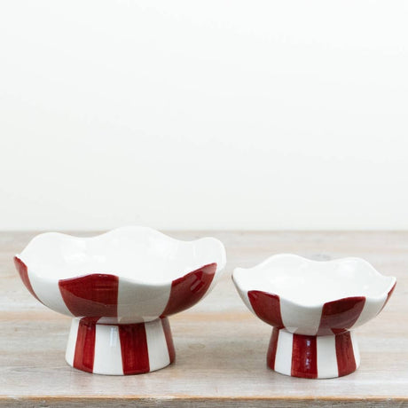 Red & White Striped Candy Bowl, 15cm