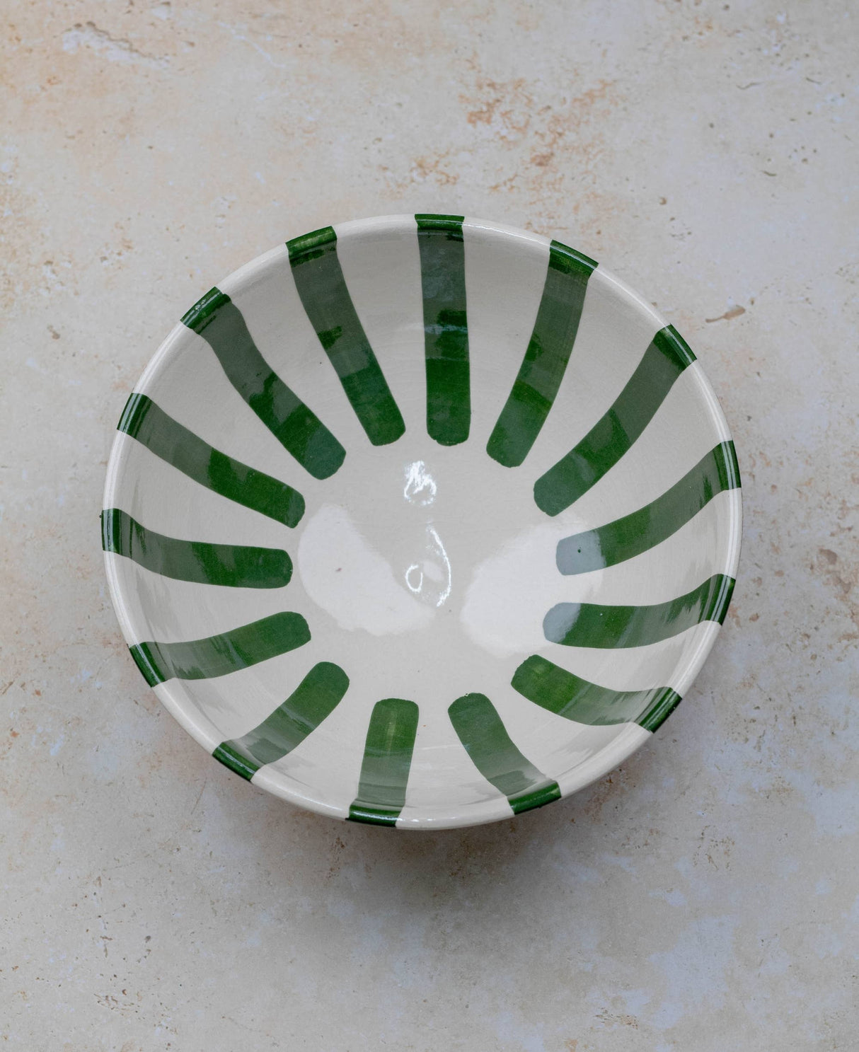 Hand Painted Moroccan Striped Serving Bowl - Handmade Bowl