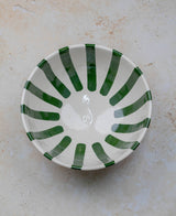 Hand Painted Moroccan Striped Serving Bowl - Handmade Bowl