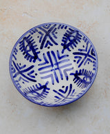 Moroccan Handpainted Ceramic Pedestal Bowl, Berber Eye