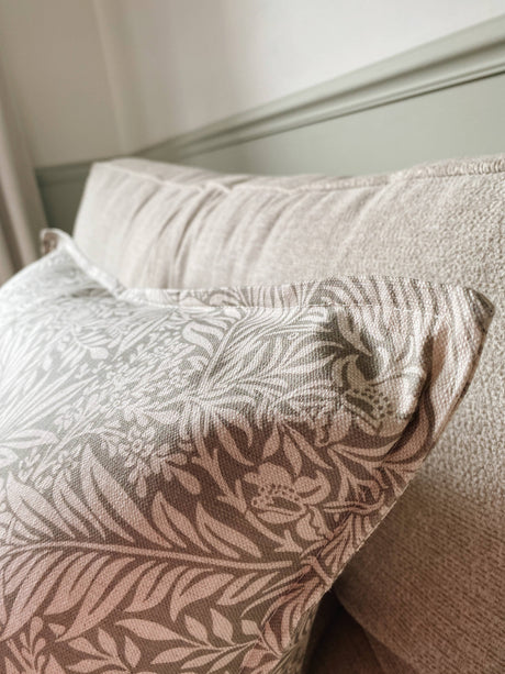 The Delilah Green Floral Oxford Edge Cushion
