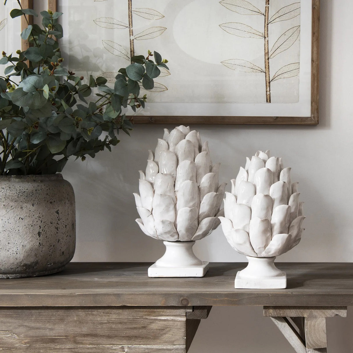 Birkdale Glazed Stone Artichoke - Large- Small